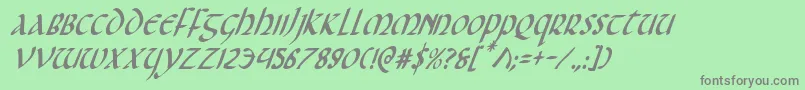 フォントFoucaultci – 緑の背景に灰色の文字