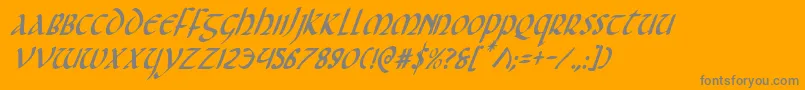 Foucaultci-Schriftart – Graue Schriften auf orangefarbenem Hintergrund