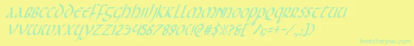 Foucaultci Font – Green Fonts on Yellow Background