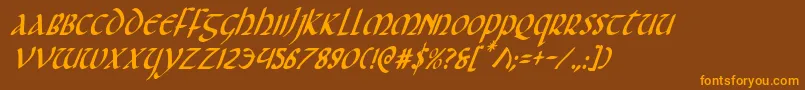 Foucaultci Font – Orange Fonts on Brown Background