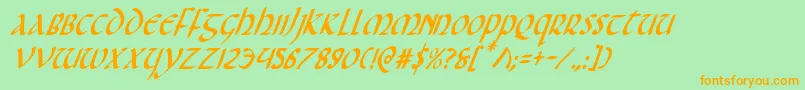 Foucaultci Font – Orange Fonts on Green Background