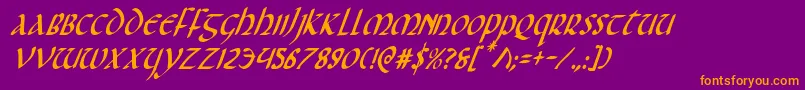 Foucaultci Font – Orange Fonts on Purple Background