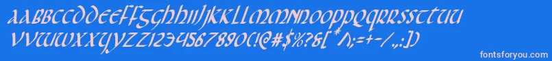 Foucaultci Font – Pink Fonts on Blue Background