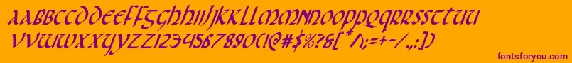 Foucaultci Font – Purple Fonts on Orange Background