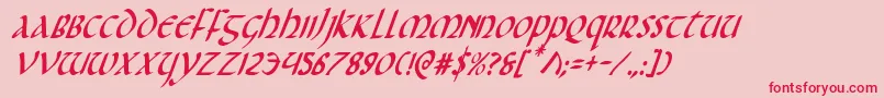 Foucaultci Font – Red Fonts on Pink Background