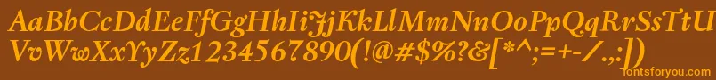 RegentProBoldItalic Font – Orange Fonts on Brown Background