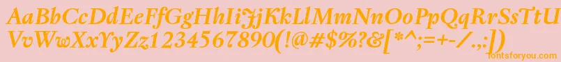 RegentProBoldItalic Font – Orange Fonts on Pink Background