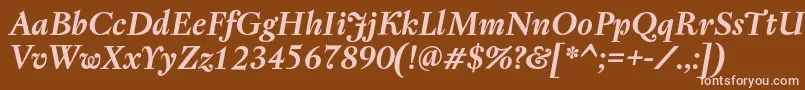 RegentProBoldItalic Font – Pink Fonts on Brown Background