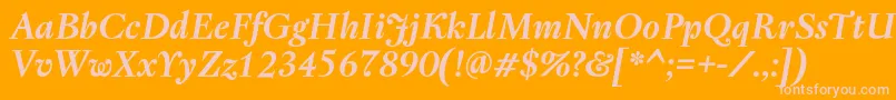 RegentProBoldItalic Font – Pink Fonts on Orange Background