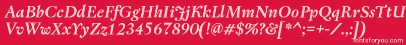 RegentProBoldItalic Font – Pink Fonts on Red Background
