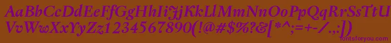 RegentProBoldItalic Font – Purple Fonts on Brown Background