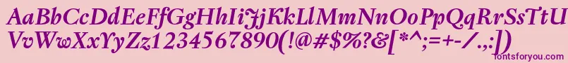 RegentProBoldItalic Font – Purple Fonts on Pink Background