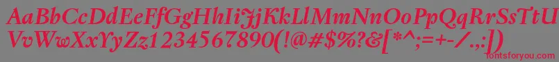 RegentProBoldItalic Font – Red Fonts on Gray Background