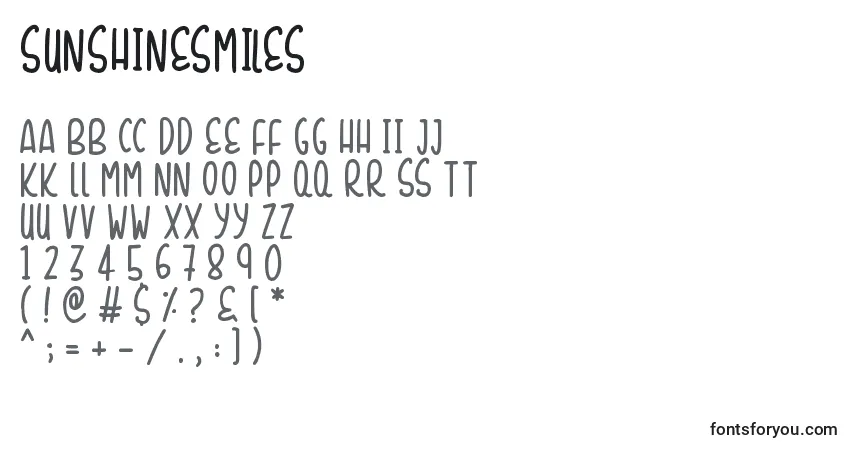 Schriftart SunshineSmiles – Alphabet, Zahlen, spezielle Symbole