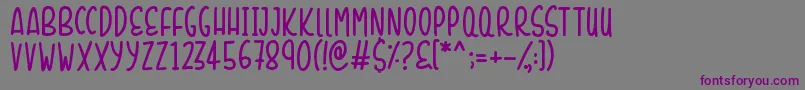 Шрифт SunshineSmiles – фиолетовые шрифты на сером фоне