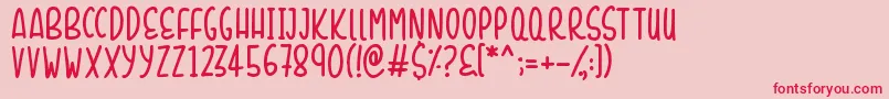 SunshineSmiles Font – Red Fonts on Pink Background