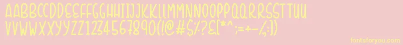 SunshineSmiles Font – Yellow Fonts on Pink Background