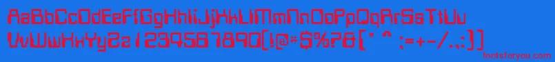 フォントMagcardsskRegular – 赤い文字の青い背景
