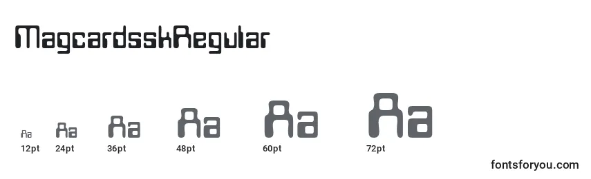 Размеры шрифта MagcardsskRegular