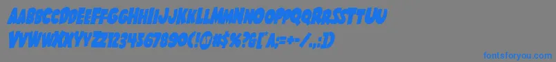 フォントShablagoocondital – 灰色の背景に青い文字