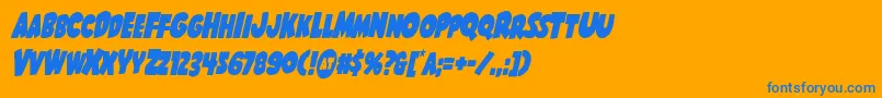 Shablagoocondital Font – Blue Fonts on Orange Background