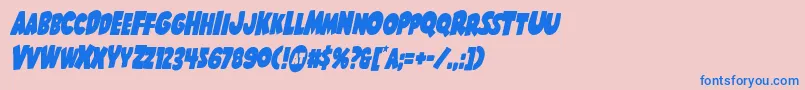 フォントShablagoocondital – ピンクの背景に青い文字