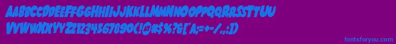 Shablagoocondital Font – Blue Fonts on Purple Background