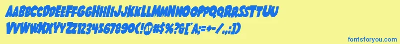 Shablagoocondital Font – Blue Fonts on Yellow Background