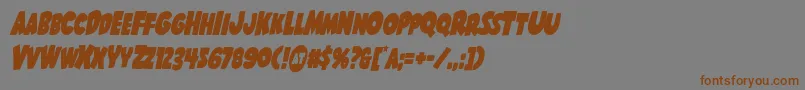 フォントShablagoocondital – 茶色の文字が灰色の背景にあります。