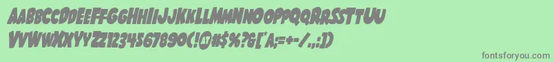 フォントShablagoocondital – 緑の背景に灰色の文字