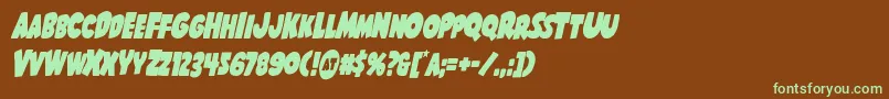 Shablagoocondital Font – Green Fonts on Brown Background