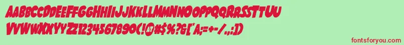 Shablagoocondital Font – Red Fonts on Green Background