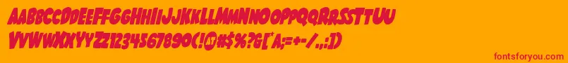 Fonte Shablagoocondital – fontes vermelhas em um fundo laranja