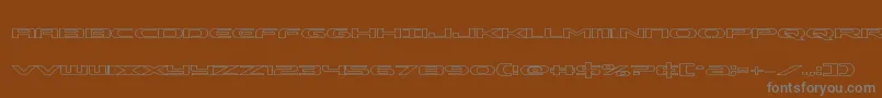 フォントAlphamenout – 茶色の背景に灰色の文字