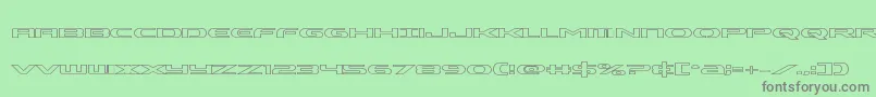 Alphamenout Font – Gray Fonts on Green Background