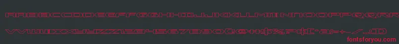 フォントAlphamenout – 黒い背景に赤い文字