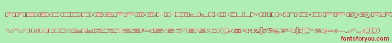 Alphamenout-Schriftart – Rote Schriften auf grünem Hintergrund