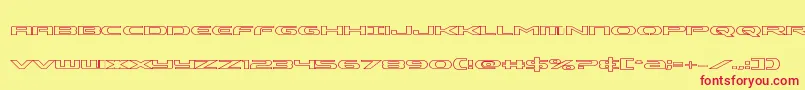 Alphamenout Font – Red Fonts on Yellow Background
