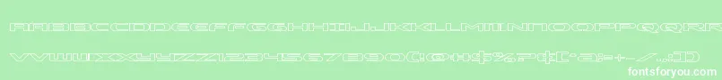 フォントAlphamenout – 緑の背景に白い文字