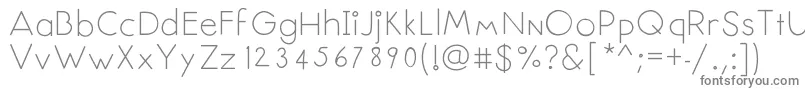 Senseless-fontti – harmaat kirjasimet valkoisella taustalla