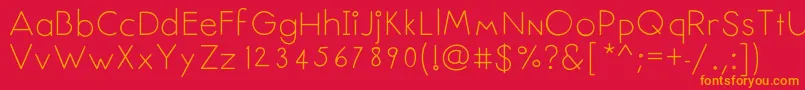 フォントSenseless – 赤い背景にオレンジの文字