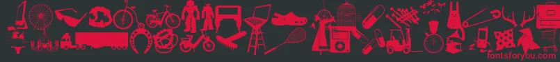 フォントWcSoldOutEBta – 黒い背景に赤い文字