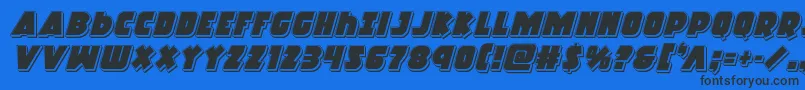 Racketsquadpunchital Font – Black Fonts on Blue Background