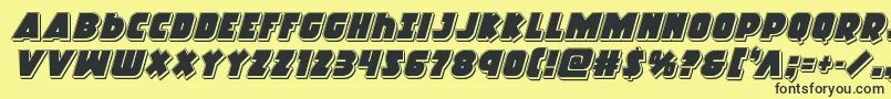 Racketsquadpunchital Font – Black Fonts on Yellow Background