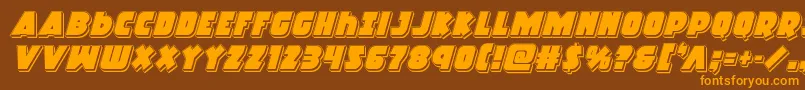 Racketsquadpunchital Font – Orange Fonts on Brown Background