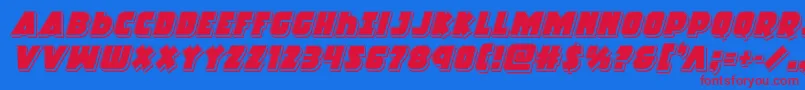 Racketsquadpunchital Font – Red Fonts on Blue Background