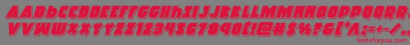 Racketsquadpunchital Font – Red Fonts on Gray Background