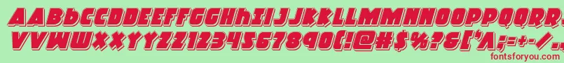 Racketsquadpunchital Font – Red Fonts on Green Background