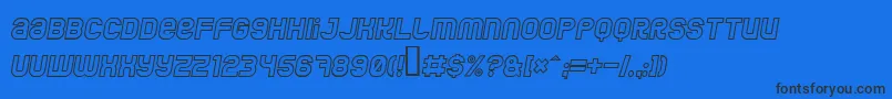 JumboOutlineItalic Font – Black Fonts on Blue Background