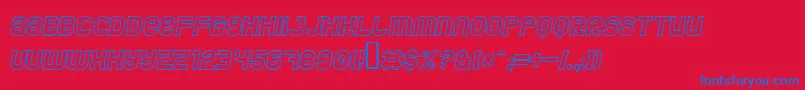 JumboOutlineItalic Font – Blue Fonts on Red Background